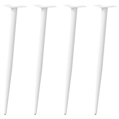 vidaXL Console Table Legs Conical Shape 4 pcs White 72-73 cm Steel