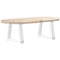 vidaXL Dining Table Legs V-Shape 2 pcs White 30x(30-31.3) cm Steel