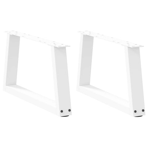 vidaXL Dining Table Legs V-Shape 2 pcs White 70x(30-31.3) cm Steel