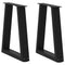 vidaXL Dining Table Legs V-Shape 2 pcs Black 28x(42-43.3) cm Steel