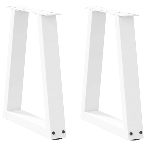 vidaXL Coffee Table Legs V-Shape 2 pcs White 38x(42-43.3) cm Steel