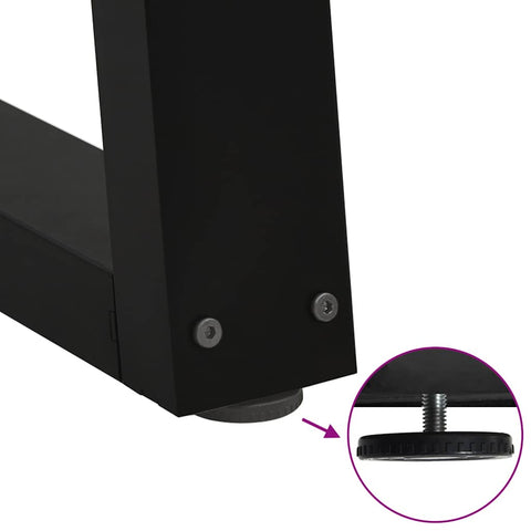 vidaXL Dining Table Legs V-Shape 2 pcs Black 50x(42-43.3) cm Steel