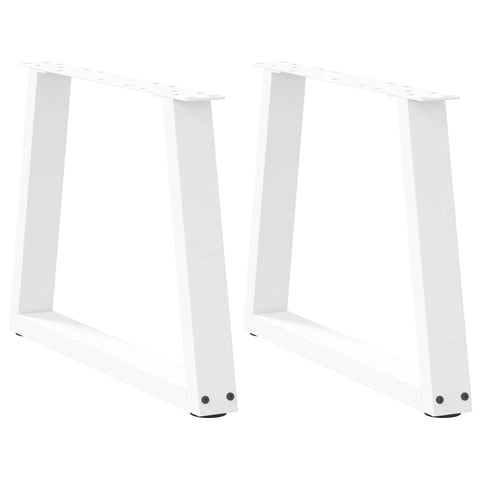 vidaXL Dining Table Legs V-Shape 2 pcs White 60x(42-43.3) cm Steel