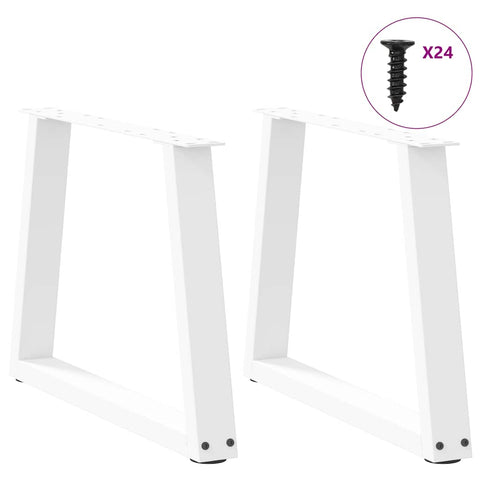 vidaXL Dining Table Legs V-Shape 2 pcs White 60x(42-43.3) cm Steel