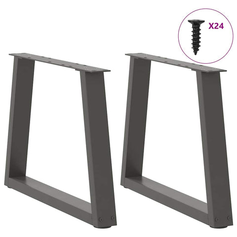 vidaXL Dining Table Legs V-Shape 2 pcs Anthracite 60x(42-43.3) cm Steel