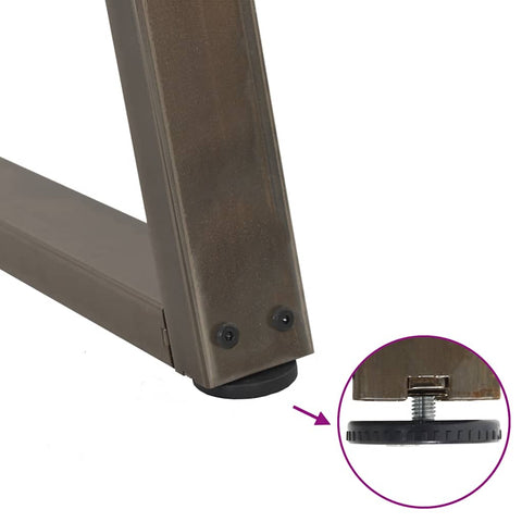 vidaXL Coffee Table Legs V-Shape 2 pcs Natural Steel 70x(42-43.3) cm Steel