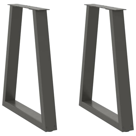vidaXL Dining Table Legs V-Shape 2 pcs Anthracite 50x(72-73.3) cm Steel