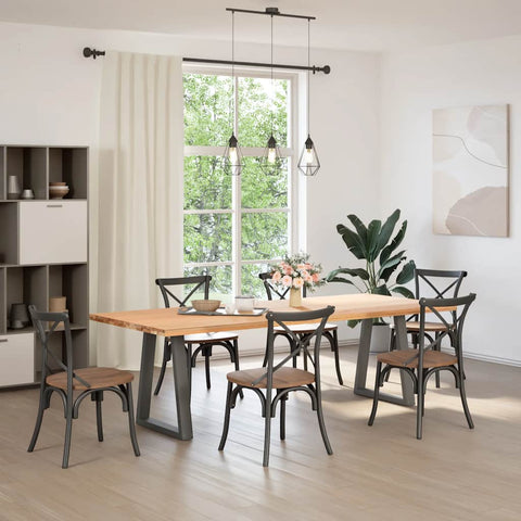 vidaXL Dining Table Legs V-Shape 2 pcs Anthracite 50x(72-73.3) cm Steel