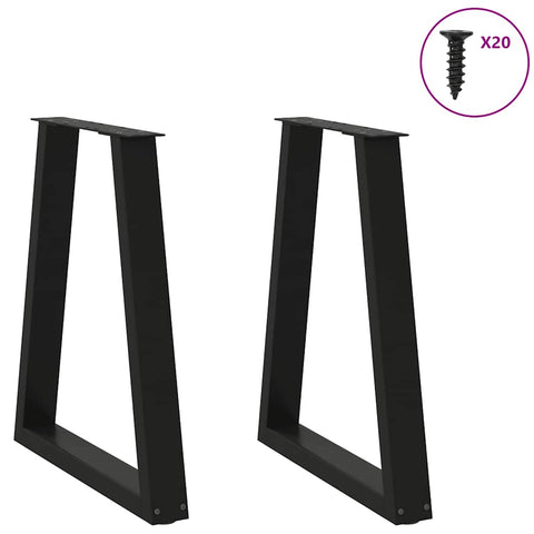 vidaXL Coffee Table Legs V-Shape 2 pcs Black 60x(72-73) cm Steel