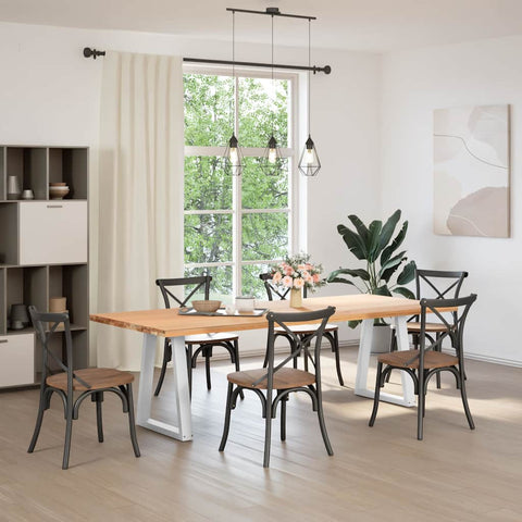 vidaXL Dining Table Legs V-Shape 2 pcs White 60x(72-73.3) cm Steel