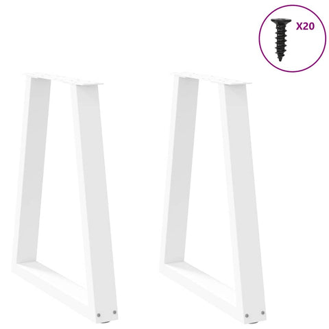vidaXL Dining Table Legs V-Shape 2 pcs White 60x(72-73.3) cm Steel
