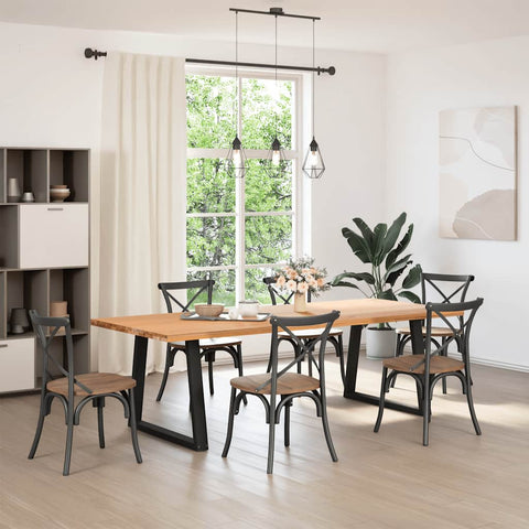 vidaXL Dining Table Legs V-Shape 2 pcs Black 70x(72-73.3) cm Steel