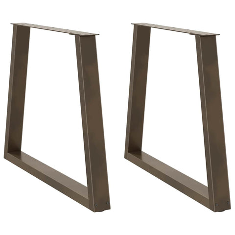 vidaXL Dining Table Legs V-Shape 2 pcs Natural Steel 70x(72-73.3) cm Steel