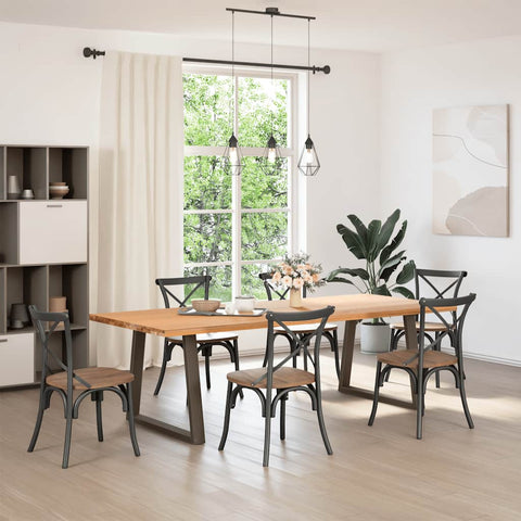 vidaXL Dining Table Legs V-Shape 2 pcs Natural Steel 70x(72-73.3) cm Steel