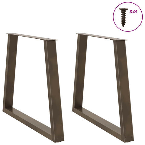 vidaXL Dining Table Legs V-Shape 2 pcs Natural Steel 70x(72-73.3) cm Steel