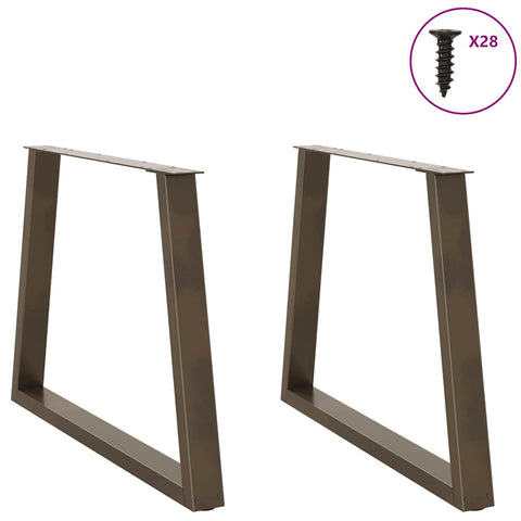 vidaXL Dining Table Legs V-Shape 2 pcs Natural Steel 90x(72-73.3) cm Steel