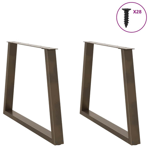 vidaXL Dining Table Legs V-Shape 2 pcs Natural Steel 100x(72-73.3) cm Steel