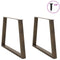 vidaXL Dining Table Legs V-Shape 2 pcs Natural Steel 100x(72-73.3) cm Steel