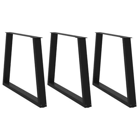 vidaXL Dining Table Legs V-Shape 3 pcs Black 100x(72-73.3) cm Steel