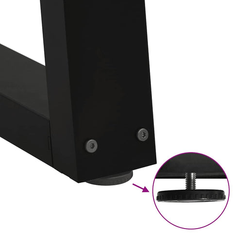vidaXL Dining Table Legs V-Shape 3 pcs Black 100x(72-73.3) cm Steel