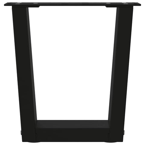 vidaXL Dining Table Legs V-Shape 2 pcs Black 30x(30-31.3) cm Steel