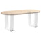 vidaXL Dining Table Legs V-Shape 2 pcs White 30x(30-31.3) cm Steel