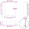 vidaXL Dining Table Legs V-Shape 2 pcs White 30x(30-31.3) cm Steel