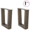 vidaXL Dining Table Legs V-Shape 2 pcs Natural Steel 40x(30-31.3) cm Steel