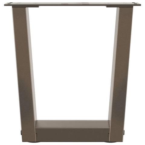 vidaXL Dining Table Legs V-Shape 2 pcs Natural Steel 40x(30-31.3) cm Steel