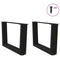 vidaXL Dining Table Legs V-Shape 2 pcs Black 50x(30-31.3) cm Steel