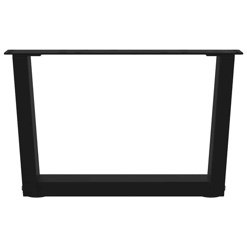vidaXL Dining Table Legs V-Shape 2 pcs Black 50x(30-31.3) cm Steel