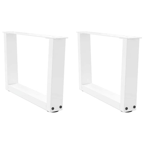 vidaXL Coffee Table Legs V-Shape 2 pcs White 50x(30-31.3) cm Steel