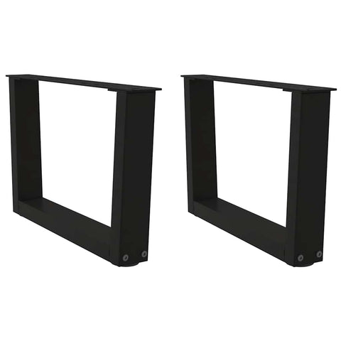 vidaXL Coffee Table Legs V-Shape 2 pcs Black 60x(30-31.3) cm Steel