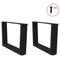 vidaXL Coffee Table Legs V-Shape 2 pcs Black 60x(30-31.3) cm Steel