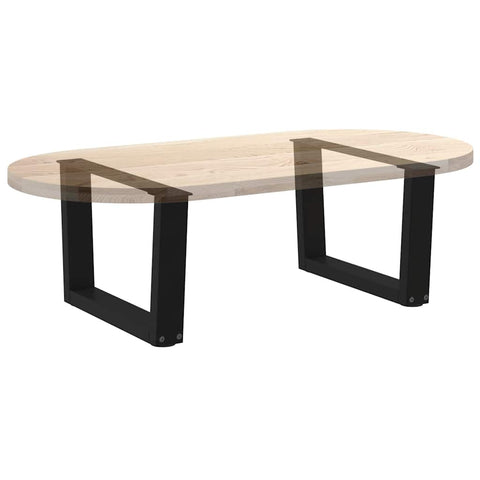 vidaXL Coffee Table Legs V-Shape 2 pcs Black 60x(30-31.3) cm Steel