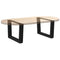 vidaXL Coffee Table Legs V-Shape 2 pcs Black 60x(30-31.3) cm Steel