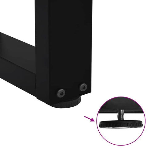 vidaXL Coffee Table Legs V-Shape 2 pcs Black 60x(30-31.3) cm Steel