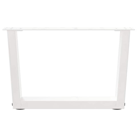 vidaXL Dining Table Legs V-Shape 2 pcs White 60x(30-31.3) cm Steel