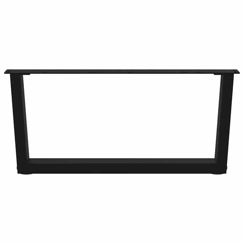 vidaXL Dining Table Legs V-Shape 2 pcs Black 70x(30-31.3) cm Steel