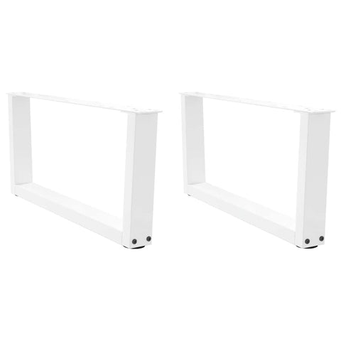 vidaXL Dining Table Legs V-Shape 2 pcs White 70x(30-31.3) cm Steel