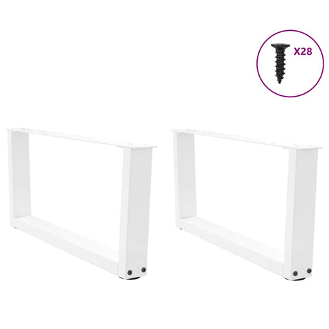 vidaXL Dining Table Legs V-Shape 2 pcs White 70x(30-31.3) cm Steel