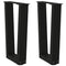 vidaXL Dining Table Legs V-Shape 2 pcs Black 28x(42-43.3) cm Steel