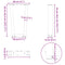 vidaXL Dining Table Legs V-Shape 2 pcs White 28x(42-43.3) cm Steel