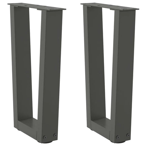 vidaXL Coffee Table Legs V-Shape 2 pcs Anthracite 28x(42-43.3) cm Steel