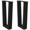 vidaXL Dining Table Legs V-Shape 2 pcs Black 38x(42-43.3) cm Steel
