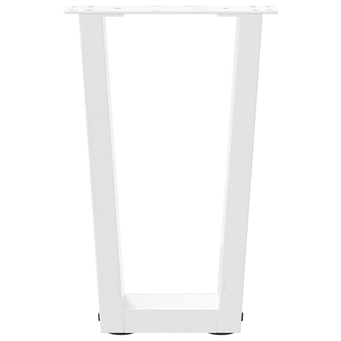 vidaXL Dining Table Legs V-Shape 2 pcs White 38x(42-43.3) cm Steel