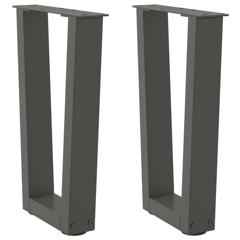 vidaXL Dining Table Legs V-Shape 2 pcs Anthracite 38x(42-43.3) cm Steel