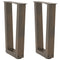 vidaXL Dining Table Legs V-Shape 2 pcs Natural Steel 38x(42-43.3) cm Steel