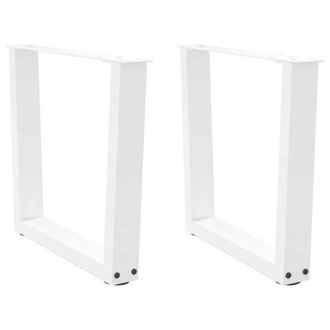 vidaXL Dining Table Legs V-Shape 2 pcs White 50x(42-43.3) cm Steel
