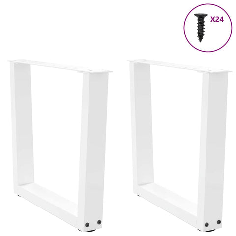 vidaXL Coffee Table Legs V-Shape 2 pcs White 60x(42-43.3) cm Steel